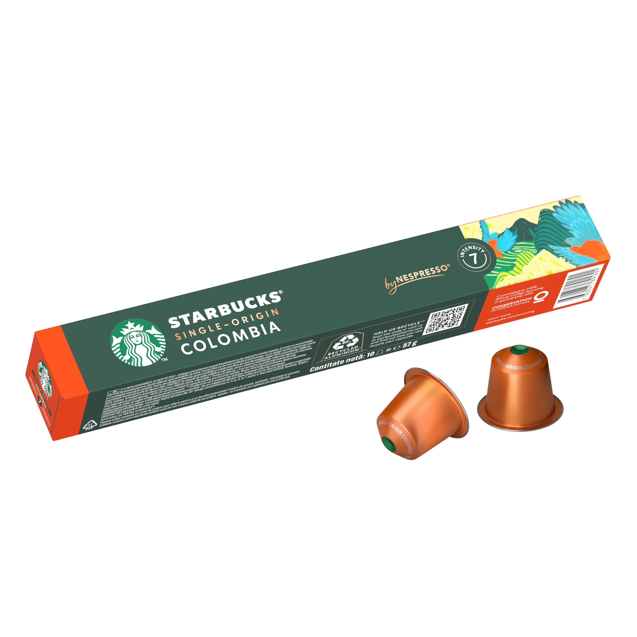 Starbucks Nespresso Colombia Medium Roast Coffee Capsules, 57g box